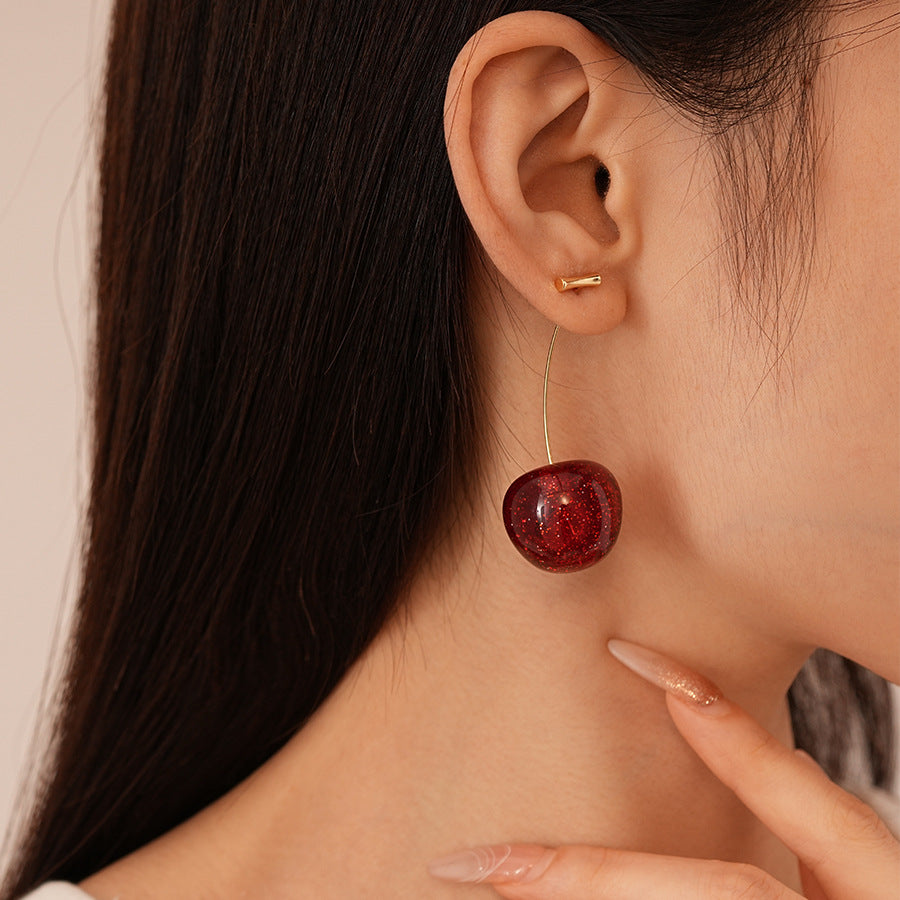 Cherry Earrings - Glitter