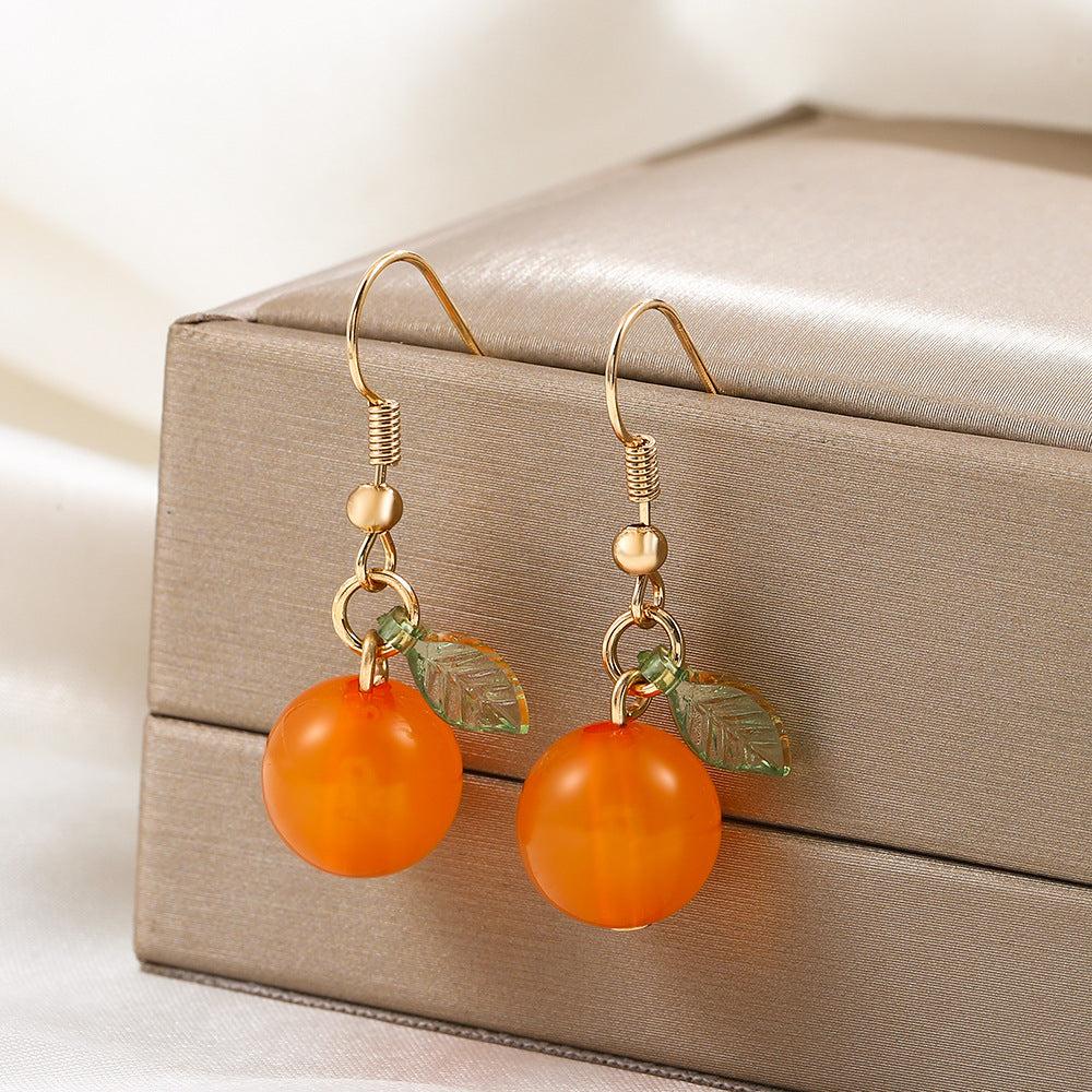 Single Orange Earrings
