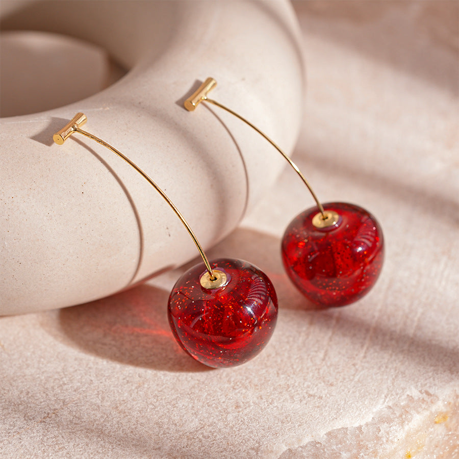 Cherry Earrings - Glitter