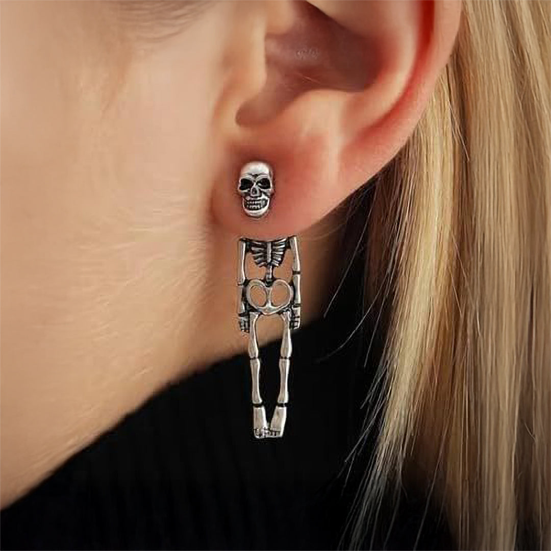 Hanging Skeleton Halloween Earrings
