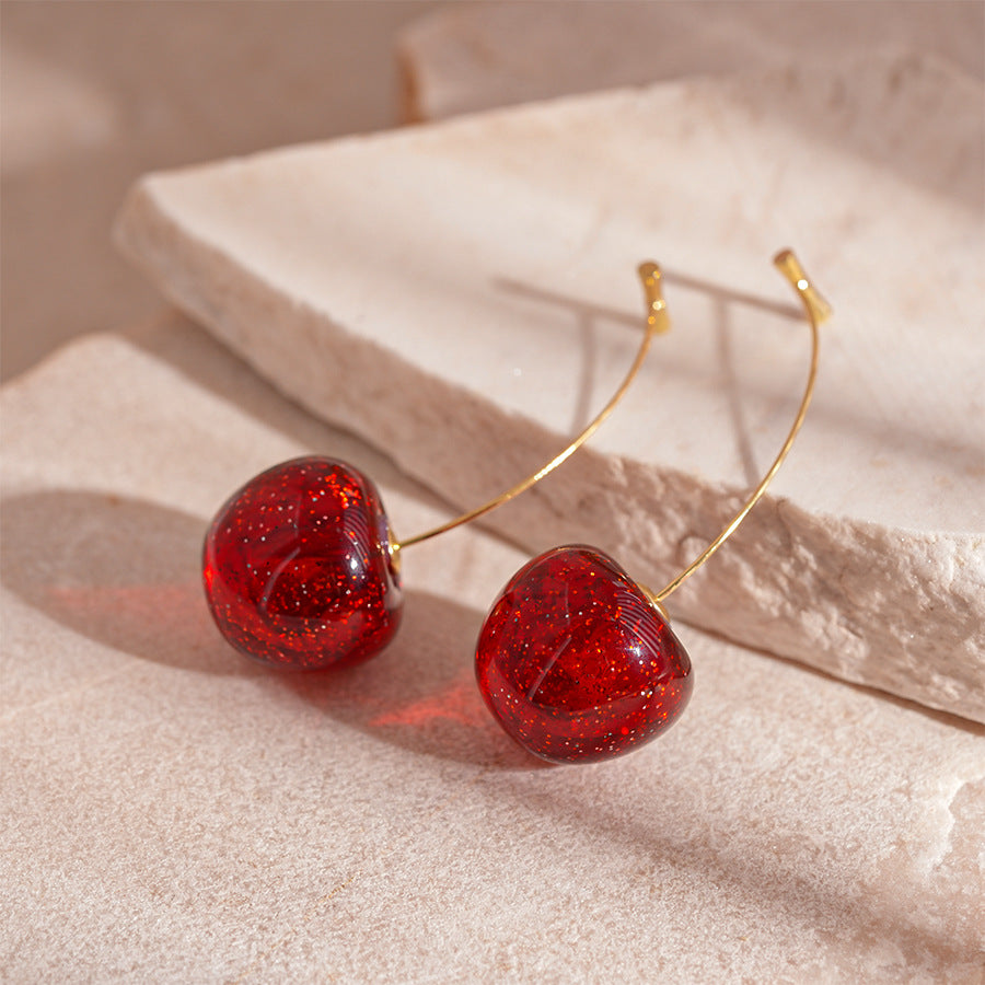 Cherry Earrings - Glitter