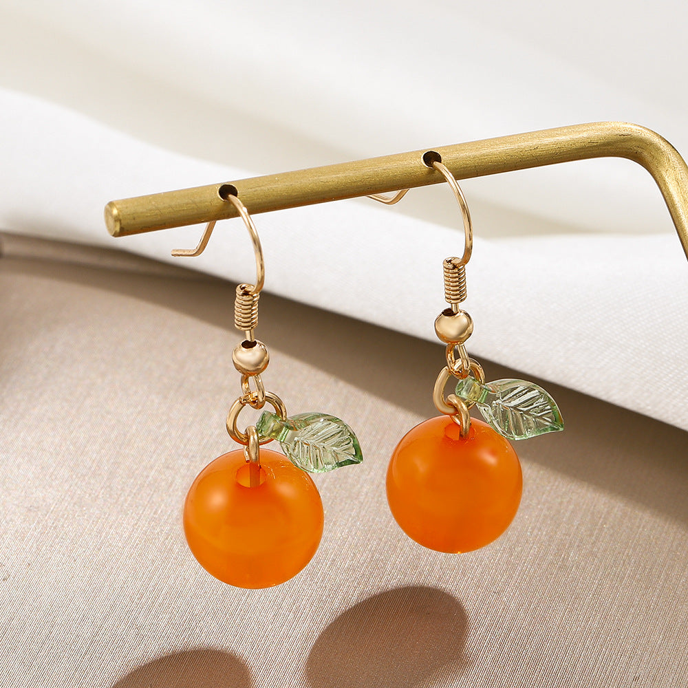 Single Orange Earrings