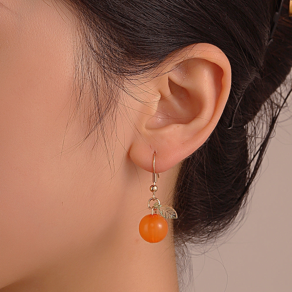 Single Orange Earrings