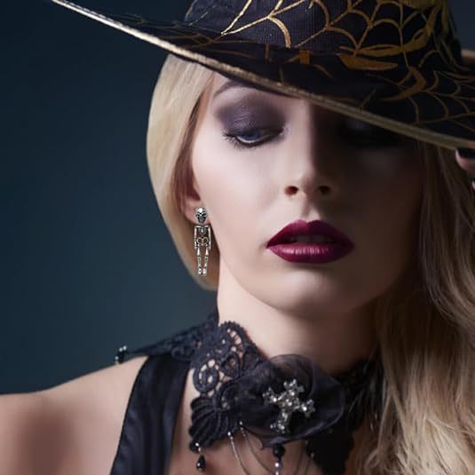 Hanging Skeleton Halloween Earrings