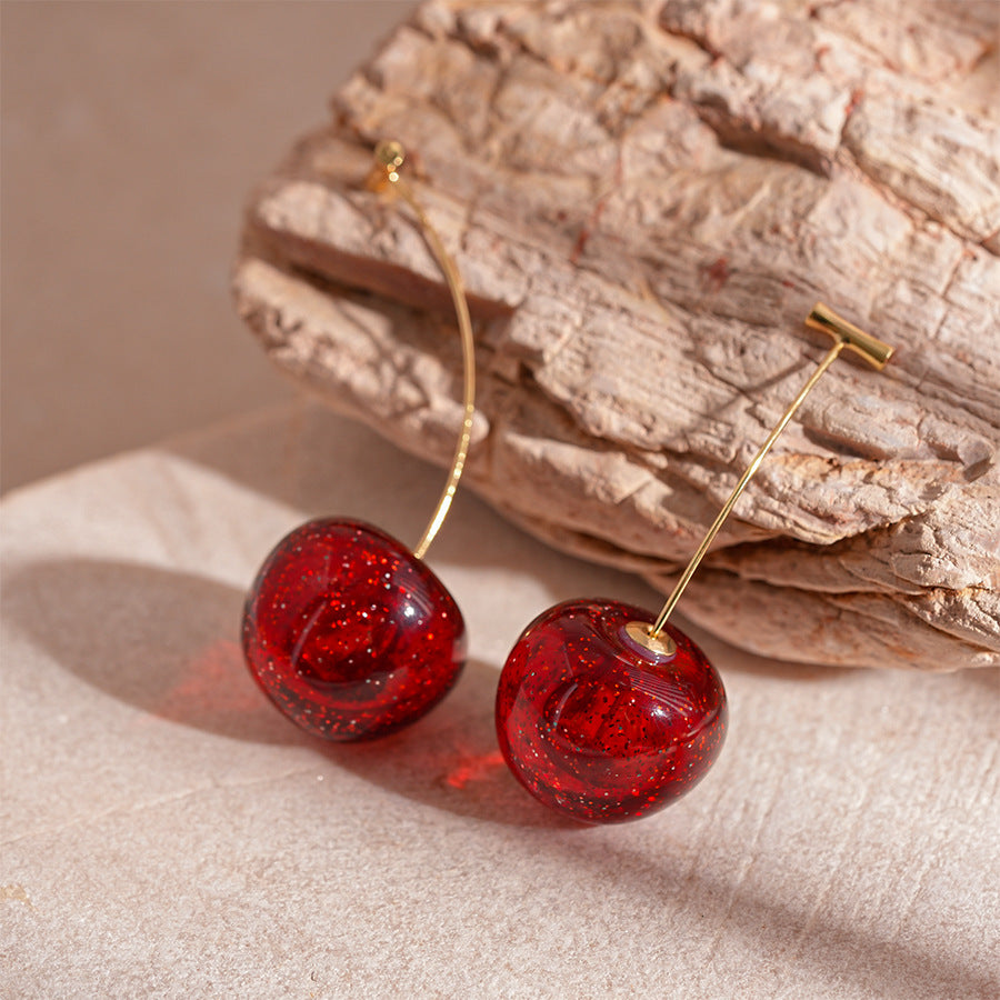 Cherry Earrings - Glitter