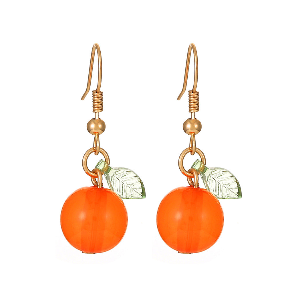Single Orange Earrings