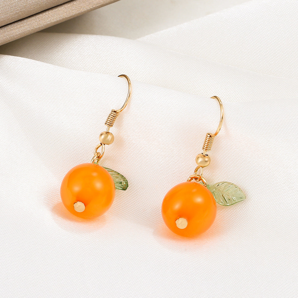 Single Orange Earrings