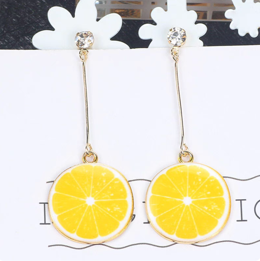 Fruit Slice Earrings - Lemon Oodly.store