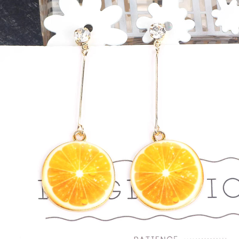 Fruit Slice Earrings - Orange - oodly.store