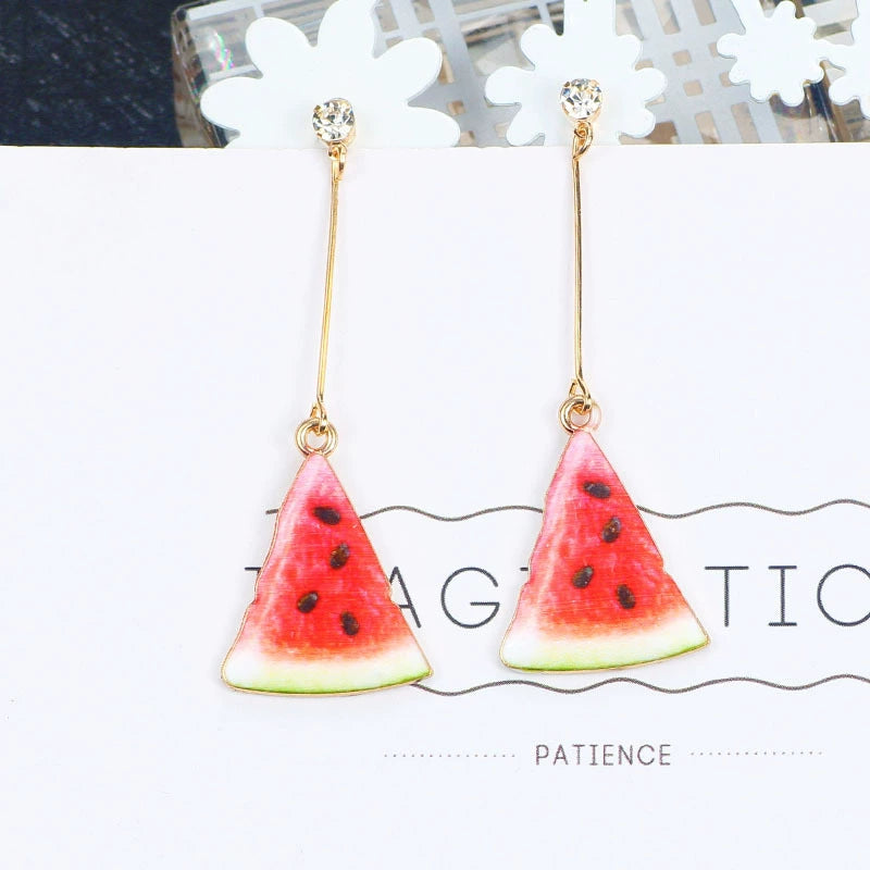 Fruit Slice Earrings - Watermelon - oodly.store