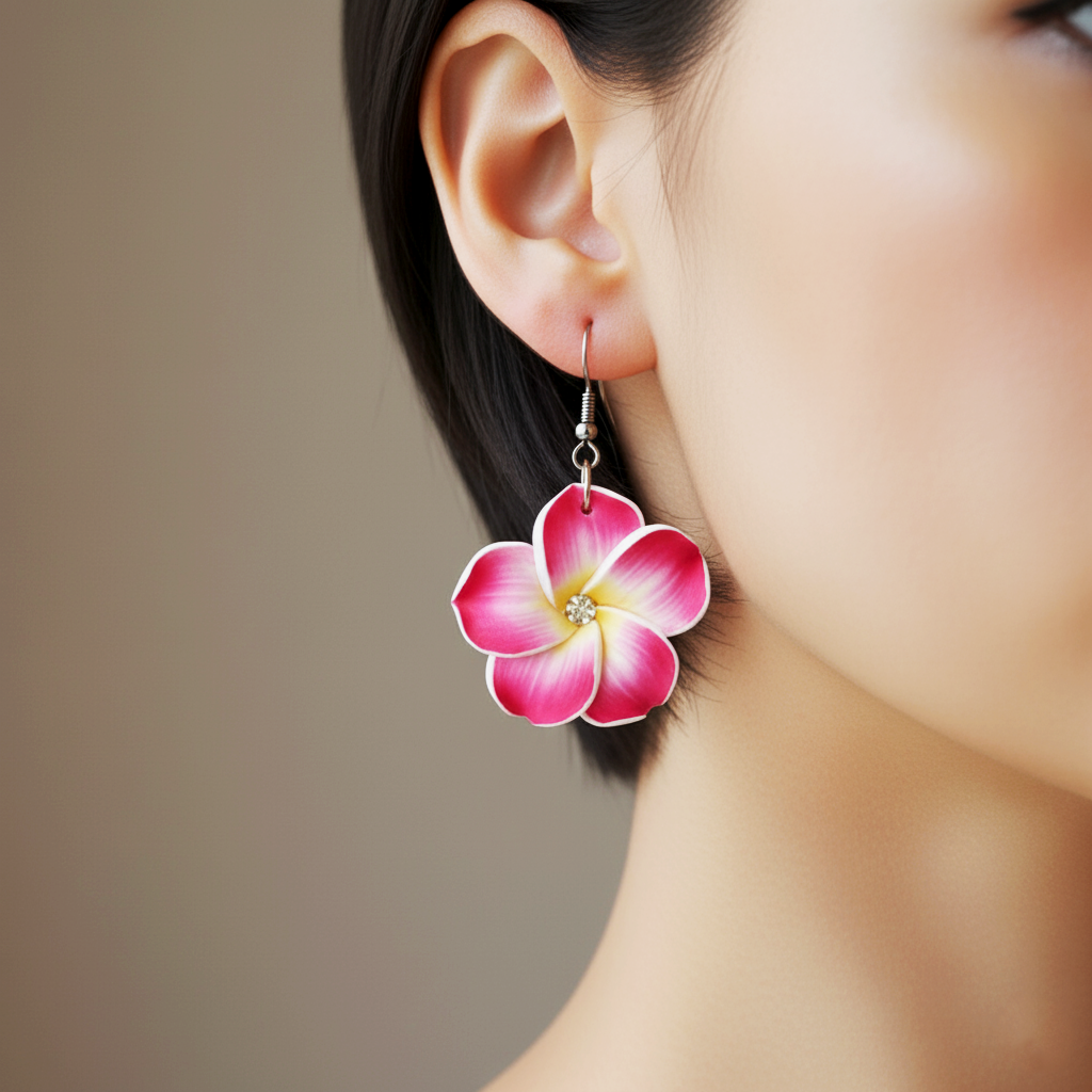 Plumeria Flower Earrings